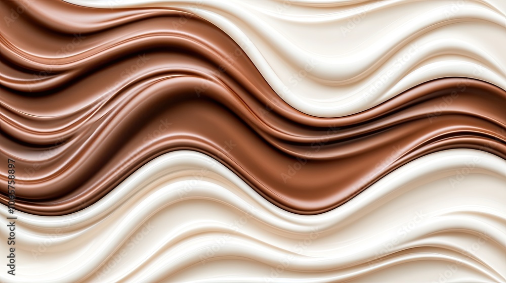 Poster luxurious chocolate swirls create an indulgent backdrop with rich textures in a high-resolution 3d r