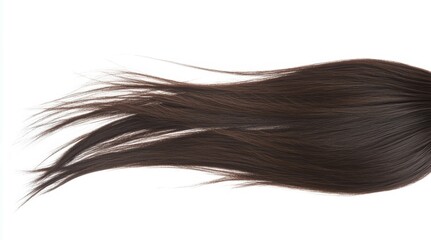 Fototapeta premium 自然な黒髪のロングヘアが白い背景に対して流れる様子を捉えた美しい一瞬