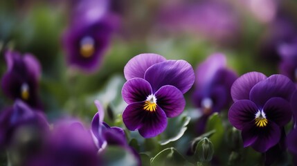 Obraz premium Vibrant Purple Flowers in a Blooming Garden