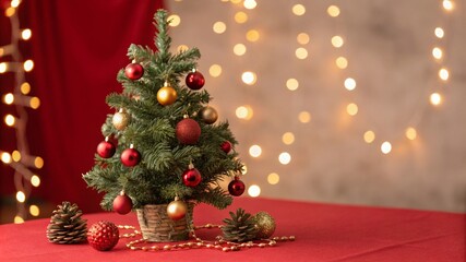 Obraz premium Christmas greeting card Christmas border with copy space festive background 