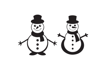 Frosty the Snowman silhouette vector illustration, Frosty the Snowman silhouette Bundle 