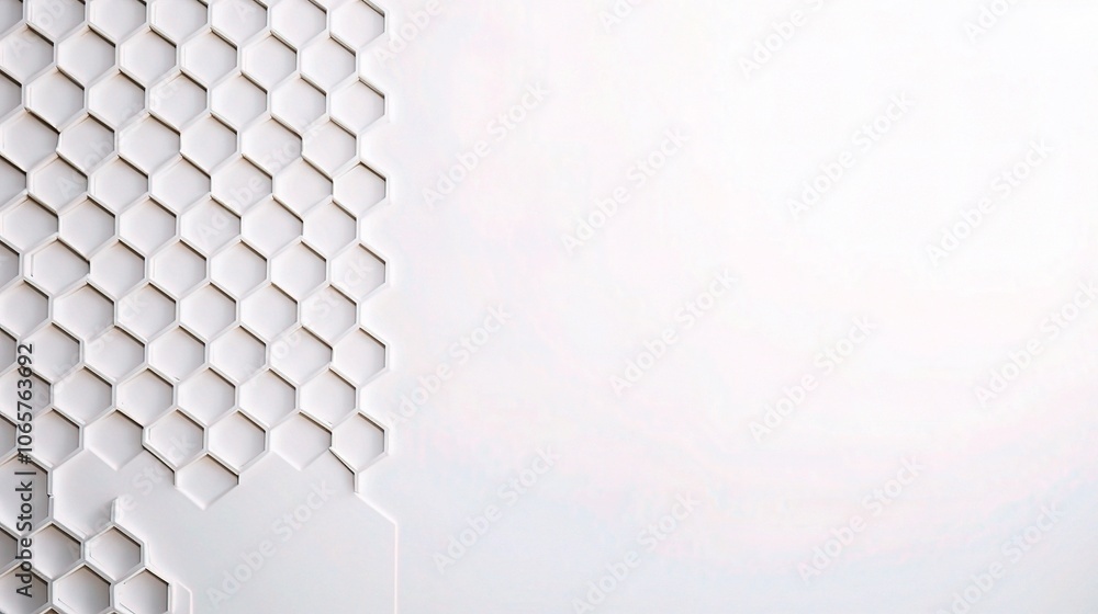 Poster modern hexagonal pattern on white background