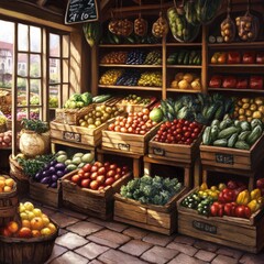 Obraz premium A place where you can buy fresh vegetables.
