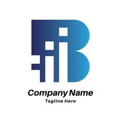 Fototapeta premium Abstract letter B logo design icon