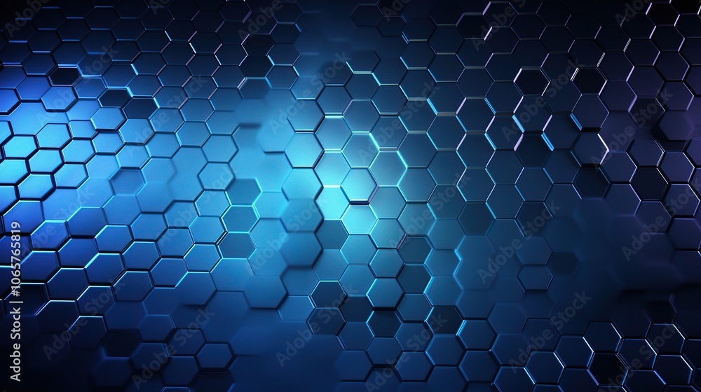 Poster abstract blue hexagonal background pattern