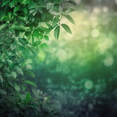 Fresh Green Leaves Against a Soft Background