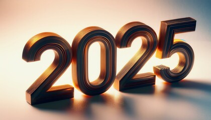 render hd of 2025, font 3d style