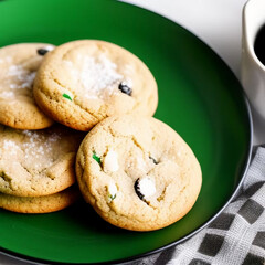 cookies on a green plate