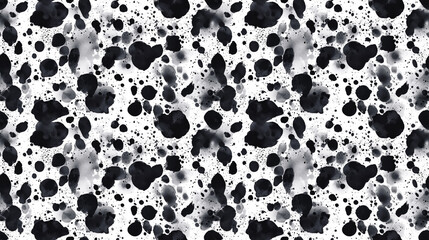 Obraz premium Seamless abstract black watercolor pattern featuring dark spots and textures ideal for background design and artistic projects