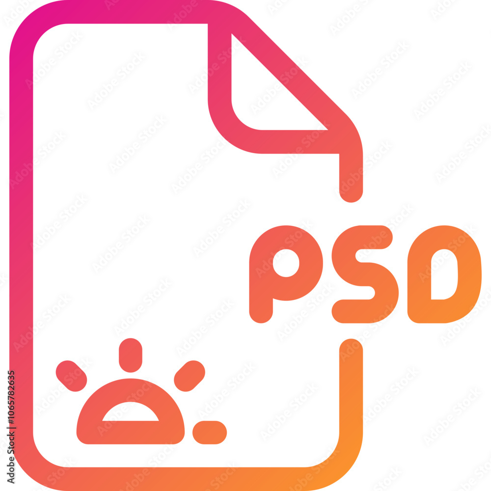 Poster digital design file icon showcasing a psd format, suitable for graphic design projects at any time