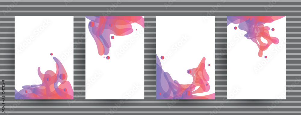 Poster modern abstract covers set. abstract shapes composition. futuristic minimal design.
