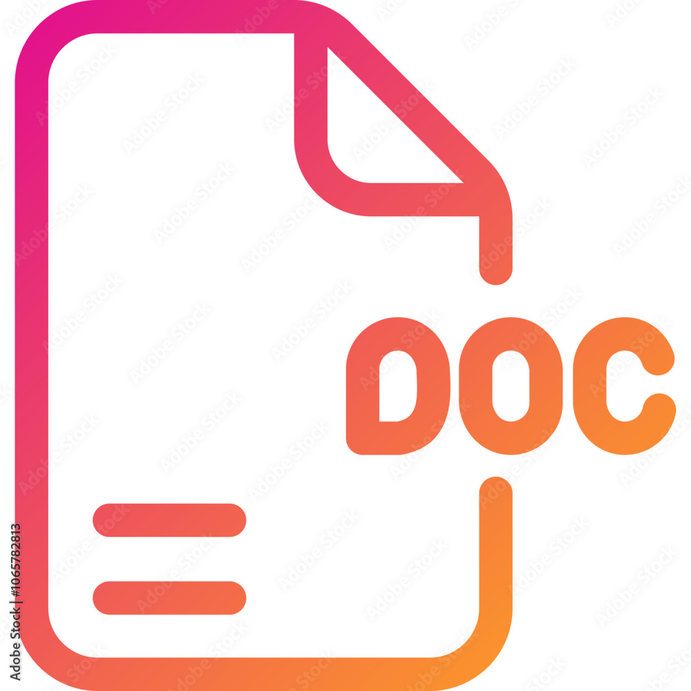Poster a colorful document icon representing a digital file format with vibrant gradients depicted on a lig