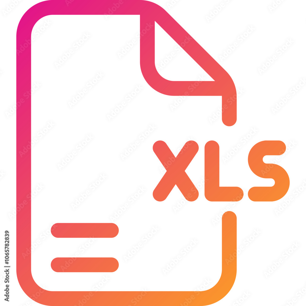 Aufkleber colorful xls file icon depicting a spreadsheet document illustrating digital data management in a mo