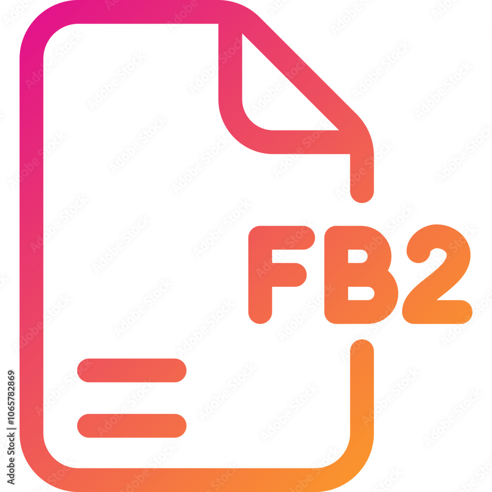 Poster digital representation of an fb2 file format logo, illustrating its structure and significance in el