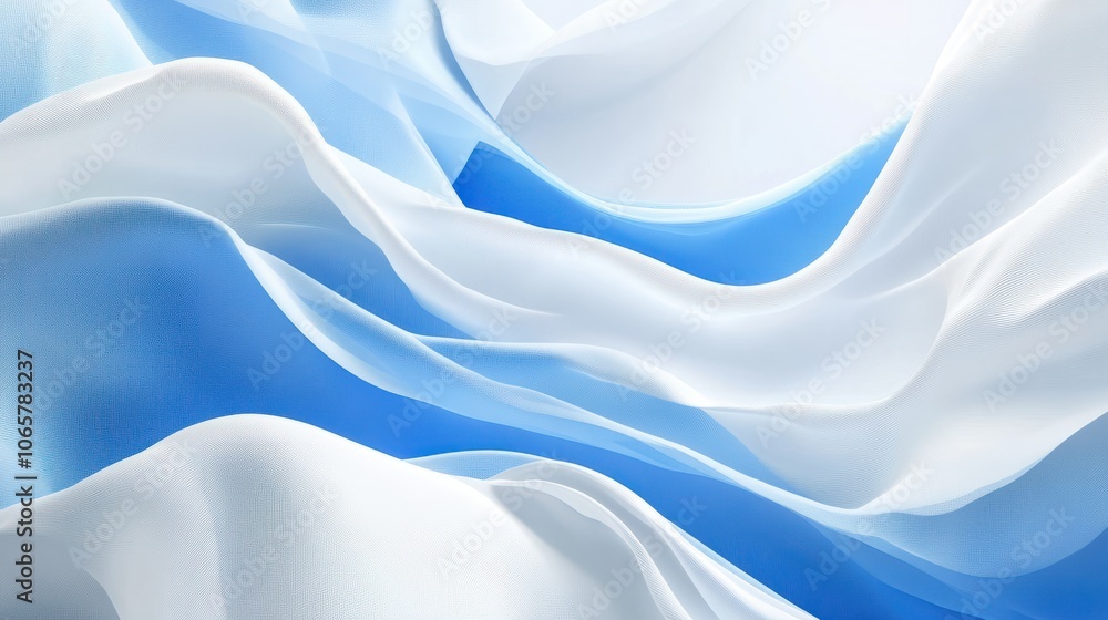 Poster blue and white abstract background with flowing particles. digital future technology concept. vector