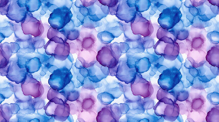 Seamless alcohol ink pattern featuring vibrant blue watercolor drops ideal for backgrounds and creative projects