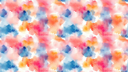 Colorful seamless pattern of abstract watercolor textures featuring chaotic blurred paint smudges perfect for fabric design and background use