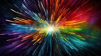 Vibrant Abstract Burst of Colorful Light Rays
