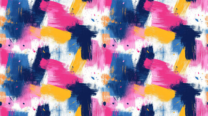 Fototapeta premium Brushed abstract pattern with vibrant paint strokes ideal for modern design projects textiles and wallpapers