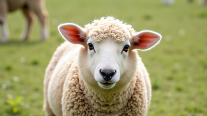 Fototapeta premium sheep in green field