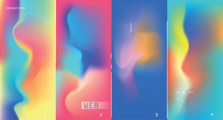 Modern abstract covers set. Abstract shapes composition. Futuristic minimal design.