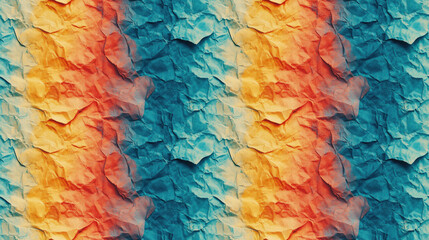 Seamless abstract design featuring a beautiful blend of mixed acrylic paints on textured crumpled paper perfect for artistic backgrounds