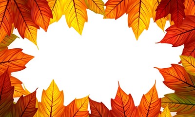 Fototapeta premium Vibrant yellow red and maple leaves form a stunning frame perfect for adding your special message or quote beautiful backdrop for your text seasonal greetings invitations