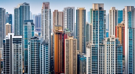 Fototapeta premium panoramic view of the city, aerial view of the city, buildings scene, biuldings in the city, top view of buildings in the city