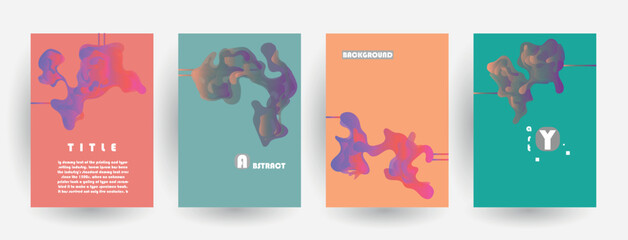 Fototapeta premium Modern abstract covers set. Abstract shapes composition. Futuristic minimal design.