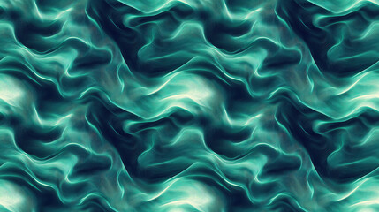 Obraz premium Seamless abstract pattern featuring a textured green blue background with dynamic lines suitable for fabric design or digital applications