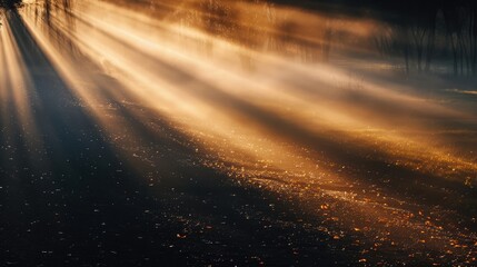 Unique photo of sunlight rays in the early morning