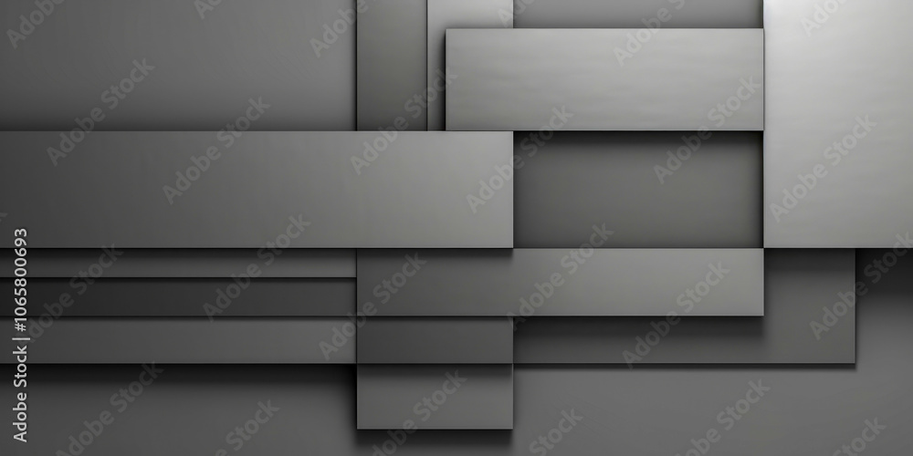 Poster this abstract image displays sleek and modern geometric layering with clean, minimalist lines in gra