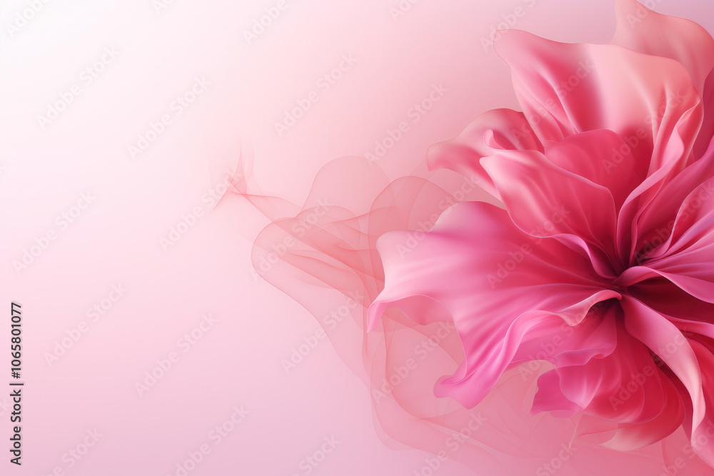 Poster this image showcases vibrant pink petals creating an abstract and flowing floral composition, with a