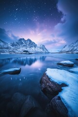 Winter Landscape with Mountain