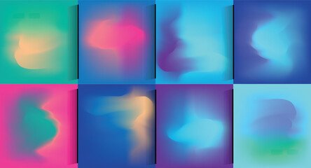 Abstract geometric pattern background for brochure cover design. Blue, yellow, red, orange, pink and green vector banner template	