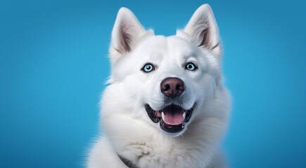Fototapeta premium dog on the abstract background, dog face, close-up of dog face, dog portrait on background, looking dog