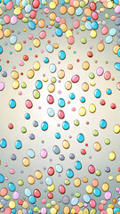 Obraz premium Colorful candy-inspired background with rainbow droplets on light surface