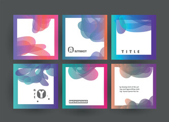 Abstract geometric pattern background for brochure cover design. Blue, yellow, red, orange, pink and green vector banner template	