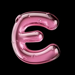 3D Bubble Letter E with Copy Space