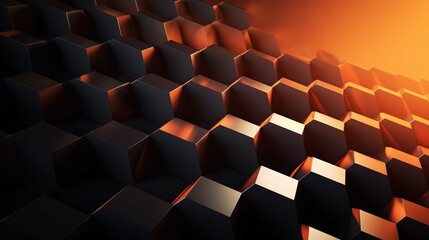 Fototapeta premium Abstract Hexagonal Pattern with Warm Lighting