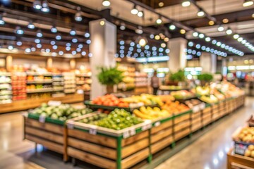 Supermarket. Shopping malls of the grocery store. The interior of the aisle with stalls of...