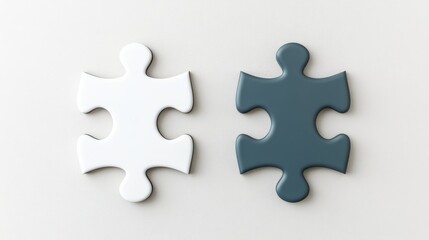 Obraz premium 3D Rendering of Two Jagged Edge Puzzle Pieces