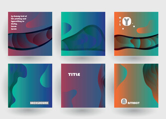 Abstract geometric pattern background for brochure cover design. Blue, yellow, red, orange, pink and green vector banner template	