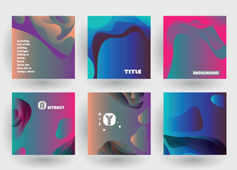 Abstract geometric pattern background for brochure cover design. Blue, yellow, red, orange, pink and green vector banner template	
