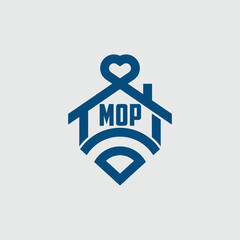 Connection Home Symbol With Letter MOP