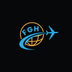 World Travel Agency Logo With Letter FGH