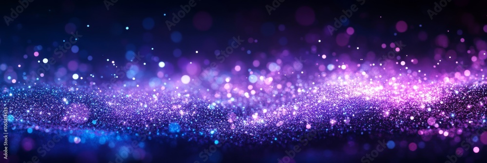 Poster a mesmerizing cosmic background that is filled with vibrant glowing particles and an array of colors
