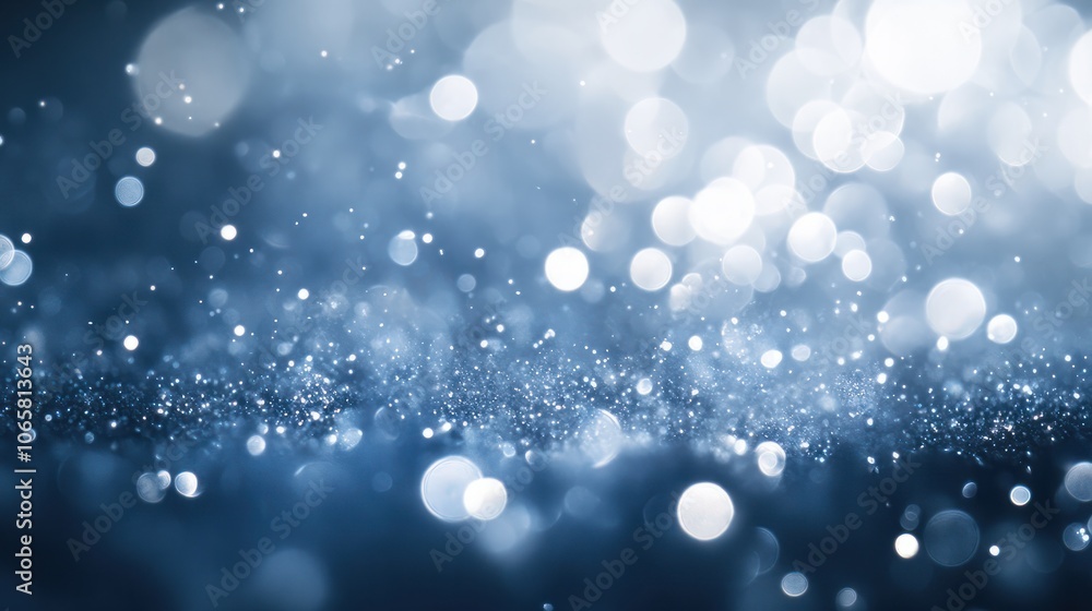 Poster background with blue bokeh and snowflake droplets, ideal for new year and christmas themes, featurin
