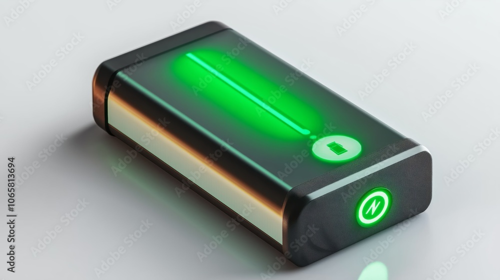 Aufkleber ndustrial battery pack with led charge display, highlighting power storage and durability in compact