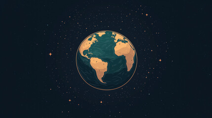 Obraz premium Illustration of Planet Earth surrounded by stars and a dark backdrop